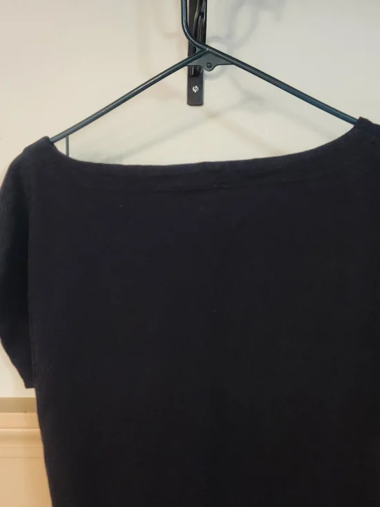 Trixie + Lulu Black Drawstring Waist T-Shirt Dress - Casual Knit Mini - Large - Picture 5 of 8